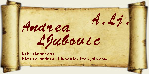 Andrea LJubović vizit kartica